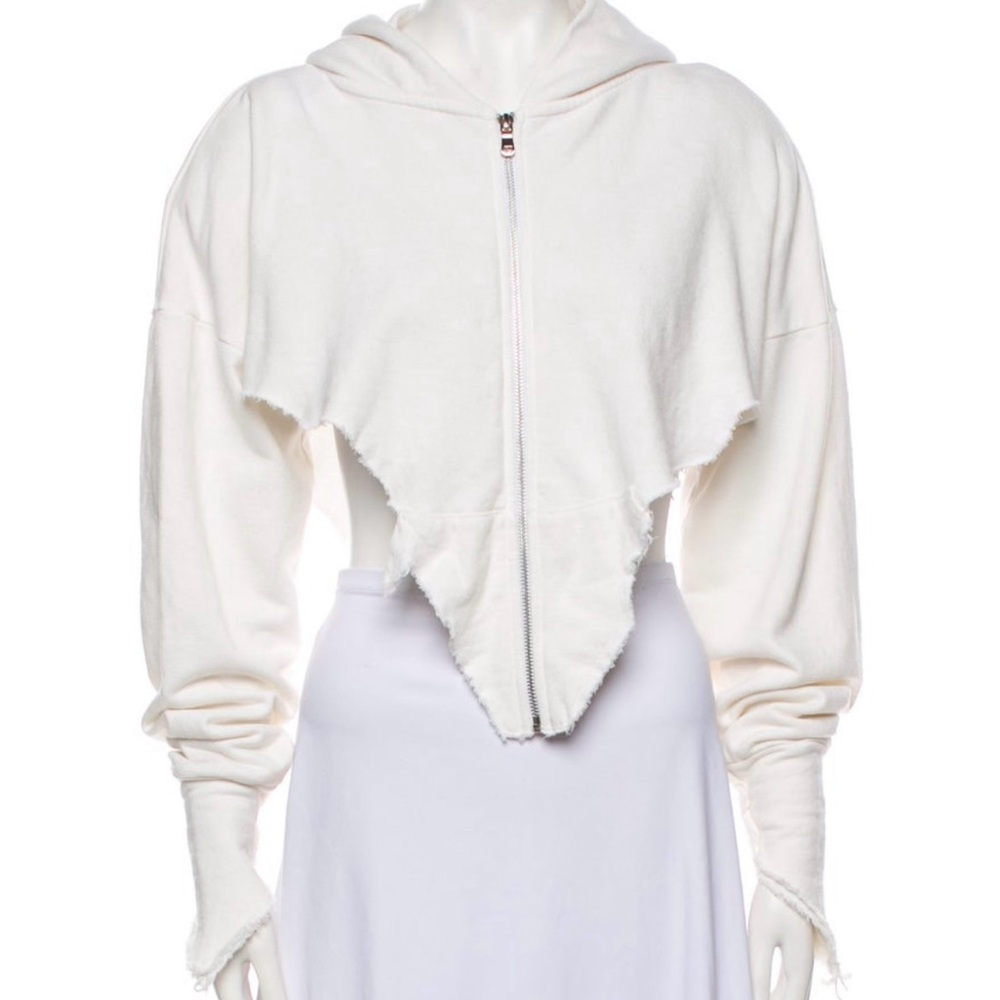 SAMI MIRO VINTAGE White Cropped Hoodie